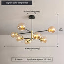 GobekUsa Glass Ball LED Chandelier: Retro Round Wrought Iron Indoor Lighting for Kitchen, Living Room, Farmhouse