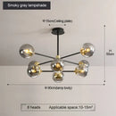 GobekUsa Glass Ball LED Chandelier: Retro Round Wrought Iron Indoor Lighting for Kitchen, Living Room, Farmhouse
