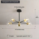 GobekUsa Glass Ball LED Chandelier: Retro Round Wrought Iron Indoor Lighting for Kitchen, Living Room, Farmhouse
