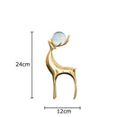 GobekUsa Brass Deer Statue Desk Ornament - Golden Deer Sculpture for Room Decor