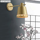 GobekUsa Modern Brass Wall Sconce with Barrel Shade – 1 Bulb Bathroom Wall Lamp