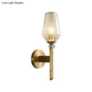 GobekUsa Brass Diamond Shaped Wall Sconce with Lattice Glass Shade - Modern Wall Light
