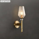 GobekUsa Brass Diamond Shaped Wall Sconce with Lattice Glass Shade - Modern Wall Light