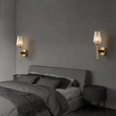 GobekUsa Brass Diamond Shaped Wall Sconce with Lattice Glass Shade - Modern Wall Light
