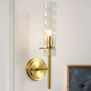 GobekUsa Dimpled Blown Glass Cylinder Wall Sconce - Modern 1 Bulb Brass Light Fixture