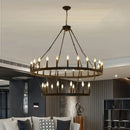 GobekUsa Black Metal LED Pendant Chandelier for Living Room and Stairs