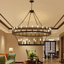 GobekUsa Black Metal LED Pendant Chandelier for Living Room and Stairs