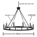 GobekUsa Black Metal LED Pendant Chandelier for Living Room and Stairs