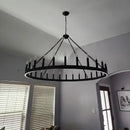 GobekUsa Black Metal LED Pendant Chandelier for Living Room and Stairs