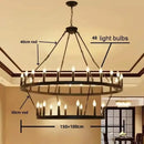GobekUsa Black Metal LED Pendant Chandelier for Living Room and Stairs
