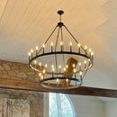GobekUsa Black Metal LED Pendant Chandelier for Living Room and Stairs