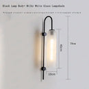 GobekUsa E27 Glass Wall Light in Smoke Gray Amber Milky White Green for Bedroom Living Room