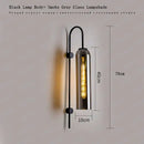 GobekUsa E27 Glass Wall Light in Smoke Gray Amber Milky White Green for Bedroom Living Room