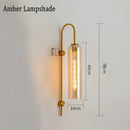 GobekUsa E27 Glass Wall Light in Smoke Gray Amber Milky White Green for Bedroom Living Room