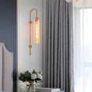 GobekUsa E27 Glass Wall Light in Smoke Gray Amber Milky White Green for Bedroom Living Room