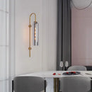GobekUsa E27 Glass Wall Light in Smoke Gray Amber Milky White Green for Bedroom Living Room