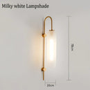 GobekUsa E27 Glass Wall Light in Smoke Gray Amber Milky White Green for Bedroom Living Room