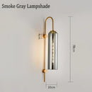 GobekUsa E27 Glass Wall Light in Smoke Gray Amber Milky White Green for Bedroom Living Room