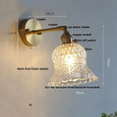 GobekUsa Brass E27 LED Wall Sconce Pull Chain Switch Stair Light Fixtures