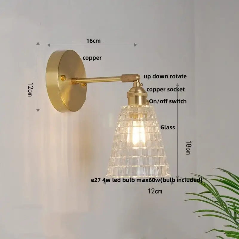 GobekUsa Brass E27 LED Wall Sconce Pull Chain Switch Stair Light Fixtures, photo 10 of 22
