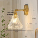 GobekUsa Brass E27 LED Wall Sconce Pull Chain Switch Stair Light Fixtures
