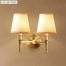 GobekUsa Modern Brass Taper Wall Lamp: Stylish Single-Bulb Fabric Wall Sconce for Corridor