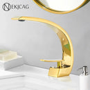 GobekUsa Brass Faucet Hot Cold Water Mixer Tap for Bathroom Vanity Sink