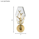 GobekUsa Brass Antler Arm Wall Sconce with Crystal Panel, Modern Design & 1-Bulb Wall Mount Lighting