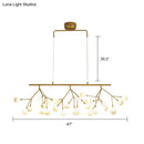GobekUsa 27-Bulb Island Light Brass Finish Hanging Lamp with Glass Shade - Minimalist Branch Design
