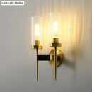 GobekUsa Modern Glass Tube Wall Sconce with Prismatic Design & Brass Finish for Living Room