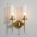 GobekUsa Modern Glass Tube Wall Sconce with Prismatic Design & Brass Finish for Living Room