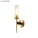 GobekUsa Modern Glass Tube Wall Sconce with Prismatic Design & Brass Finish for Living Room