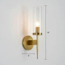 GobekUsa Modern Glass Tube Wall Sconce with Prismatic Design & Brass Finish for Living Room