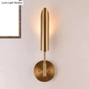 GobekUsa Modern Metal Wall Lamp Sconce with Brass Finish LED Lighting - Tube Up-Down Wall Mount