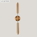 GobekUsa Modern Metal Wall Lamp Sconce with Brass Finish LED Lighting - Tube Up-Down Wall Mount