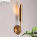 GobekUsa Modern Metal Wall Lamp Sconce with Brass Finish LED Lighting - Tube Up-Down Wall Mount