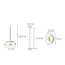 GobekUsa Circular Glass Lampshade Floor Lamp for Living Room Office LED Lights