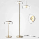 GobekUsa Circular Glass Lampshade Floor Lamp for Living Room Office LED Lights