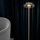 GobekUsa Circular Glass Lampshade Floor Lamp for Living Room Office LED Lights