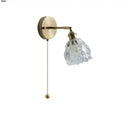 GobekUsa Glass Base LED Wall Sconce, Pull Chain Switch, Modern Rotate Stair Light