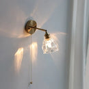 GobekUsa Glass Base LED Wall Sconce, Pull Chain Switch, Modern Rotate Stair Light