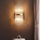 GobekUsa Modern Brass Wall Sconce Light with Fluted Glass Shade - 3-Light Bedroom Sconce, 7/9.5" Width