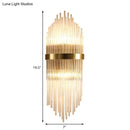 GobekUsa Modern Brass Wall Sconce Light with Fluted Glass Shade - 3-Light Bedroom Sconce, 7/9.5" Width