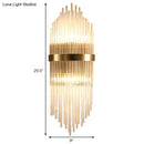 GobekUsa Modern Brass Wall Sconce Light with Fluted Glass Shade - 3-Light Bedroom Sconce, 7/9.5" Width