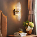 GobekUsa Modern Brass Wall Sconce Light with Fluted Glass Shade - 3-Light Bedroom Sconce, 7/9.5" Width