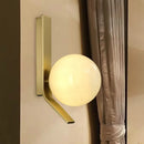 GobekUsa Frosted Glass Sconce: Luxury Brass Wall Mounted Light with Curved Metal Backplate