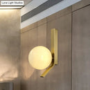 GobekUsa Frosted Glass Sconce: Luxury Brass Wall Mounted Light with Curved Metal Backplate