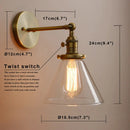 GobekUsa Funnel Glass Wall Lamp E27 Sconce Modern Bedroom Light Fixtures