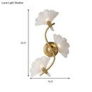 GobekUsa Ginkgo Leaves Wall Light - Modern Decorative Clear Glass Sconce Lighting in Brass