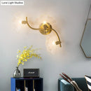 GobekUsa Ginkgo Leaves Wall Light - Modern Decorative Clear Glass Sconce Lighting in Brass